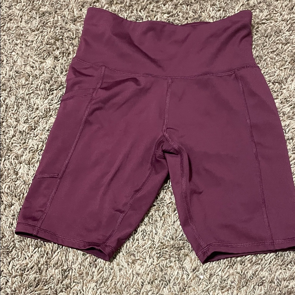 Champion Maroon High-Rise Bike Shorts
